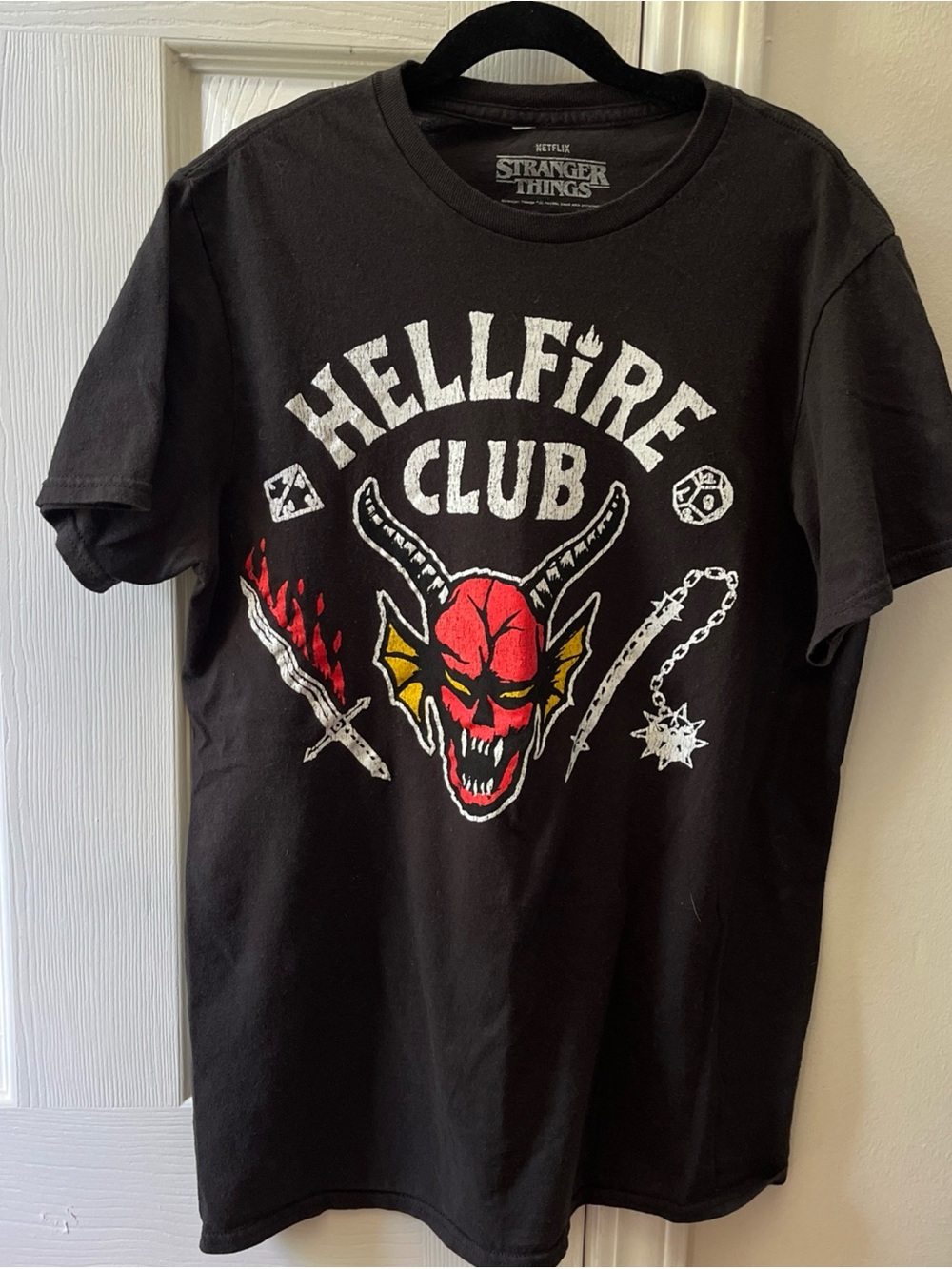 Netflix Stranger Things White Logo on Black Tee